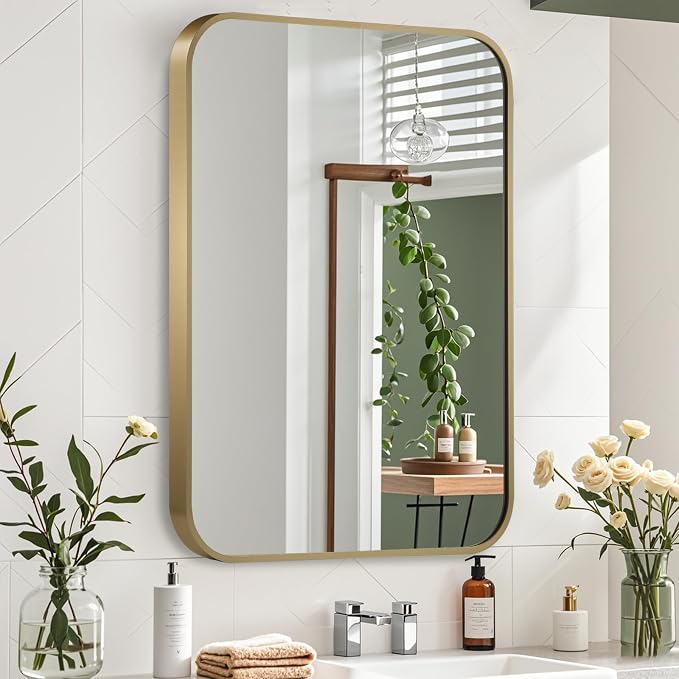 Gold Mirror, 16x24 Inch Framed Rectangle Mirror - Image 7