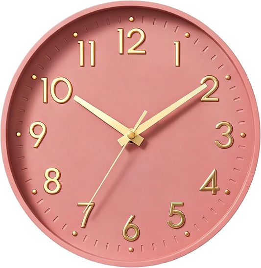 Mosewa Wall Clock 8 Inch, Battery Operated Silent Non-Ticking Modern Analog by MOSEWAWALLCLOCK