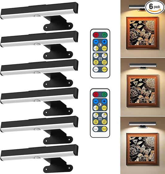 6Pack Wireless Picture Light for Wall Battery Operated Wall Sconces by EUIOKUN