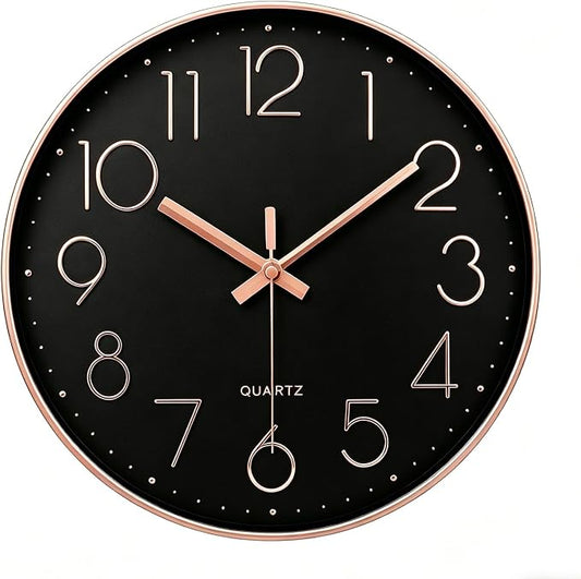 jomparis Rose Gold Wall Clock for Grils Womens Silent Non-Ticking Clock by JOMPARIS