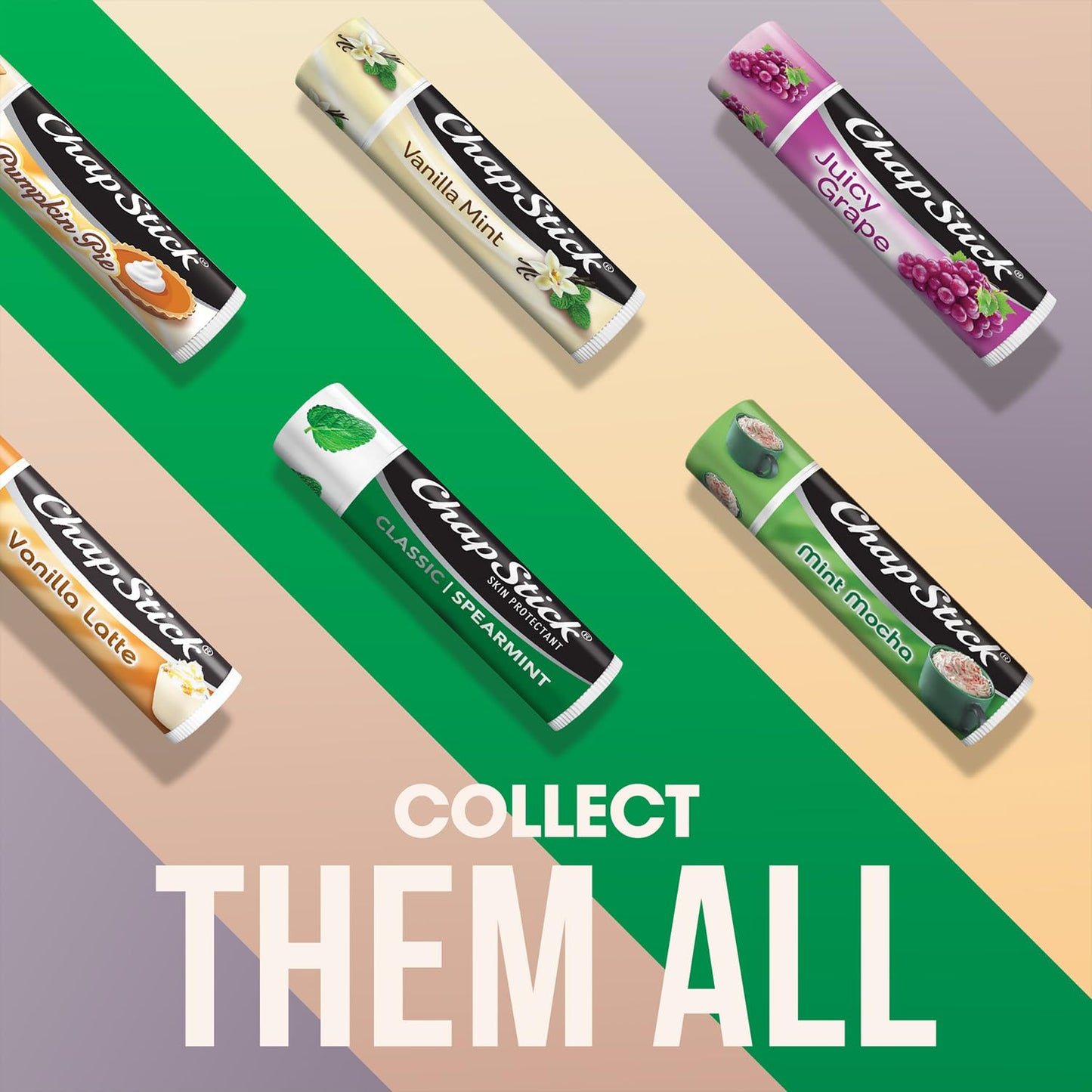 ChapStick Lip Balm, Mint Favorites (Vanilla Mint, Minty Delight, and Peppermint) + 2 Classic Spearmint, 0.15 Oz Ea (5 Piece Set)