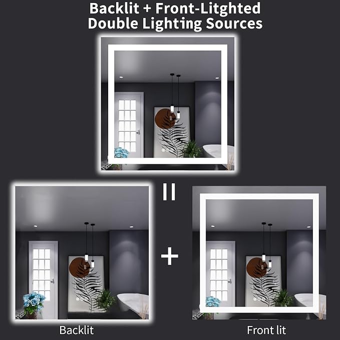 LOAAO 32"X32" LED Bathroom Mirror - Image 6