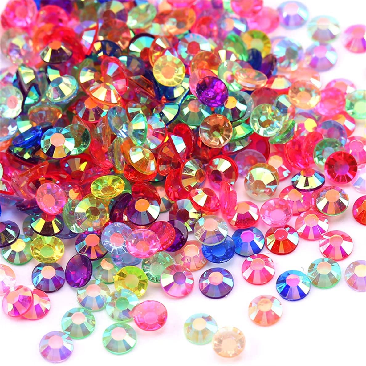 2250 Pcs SS16 4mm AB Flatback Rhinestones for Nails Art Crafts Transparent Glitter Round Gems Crystals DIY Clothes Shoes(Clear Light Pink AB)