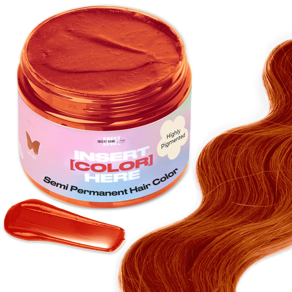 INH Semi Permanent Hair Color | Color Depositing Conditioner | Orange Hair Dye | No Bleach, No Peroxide Temporary Fire Opal Tint for Women & Men | Vegan, Ammonia Free, Sulfate Free | Ready to Use, 6oz