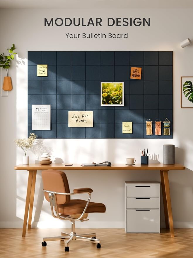 Bumusty Large Felt Bulletin Board, 30 Push Pins, 70 Adhesive Tabs - Image 6