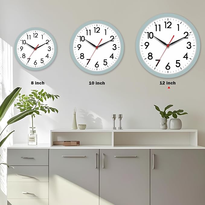 AKCISOT Wall Clock, Modern Small Wall Clocks Battery Operated 12 Inch, Silent - Image 4