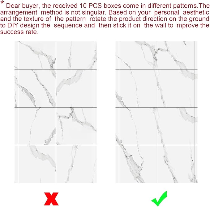 10pcs Thick Marble Peel and Stick Waterproof Wall Panels, Heat-Resistant - Image 7