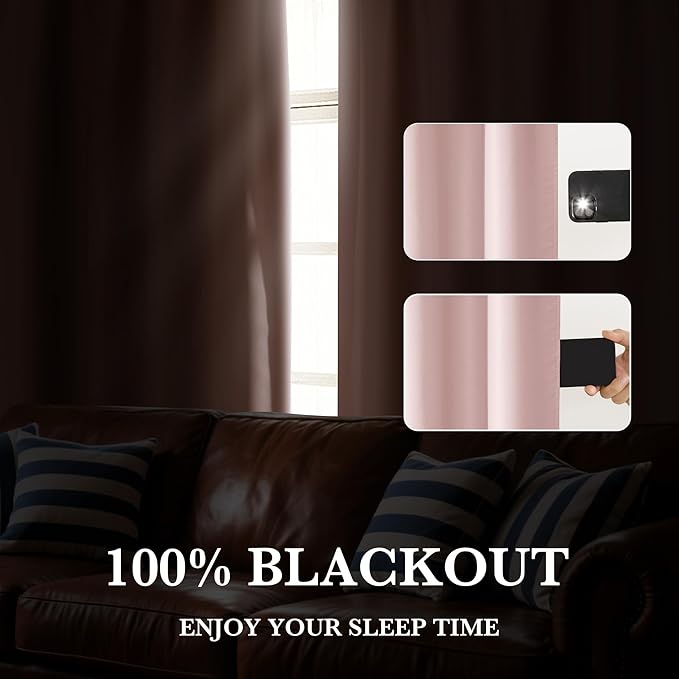 RYB HOME 100% Blackout Short Curtains - Image 5