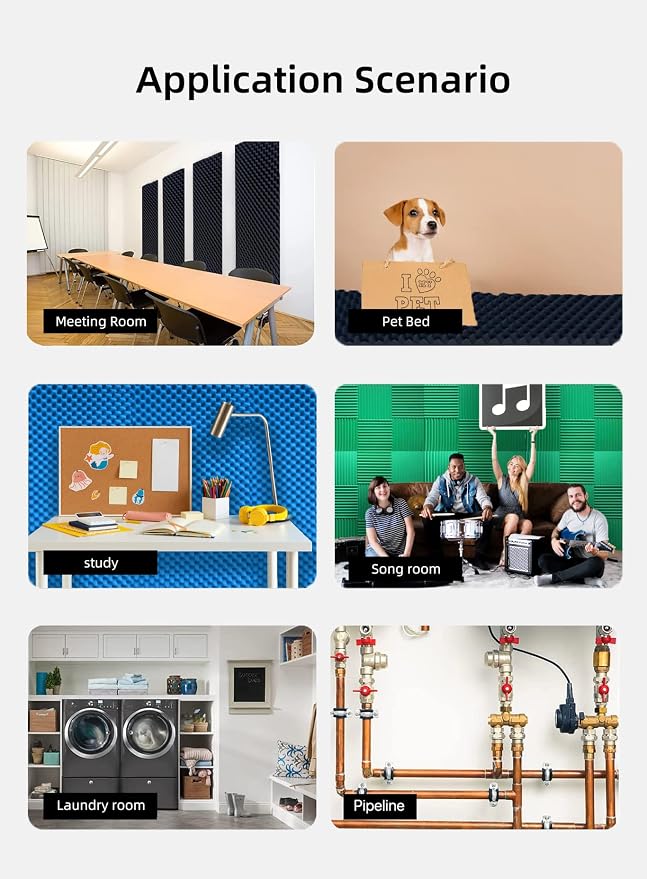 24 Pack Sound Proof Foam Panels|1"×12"×12" Quick-Recovery Soundproof Wall - Image 6