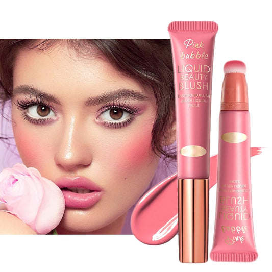 Liquid Blush Makeup Wand, Velvet Cream Blush Stick for Cheeks and Lips, Blush and Highlighter Stick, Easily Blendable, Long-Wearing, Smudge Proof