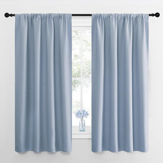NICETOWN RV Blackout Curtains for Camper Windows, Vintage Blue, Short Blackout by NICETOWN