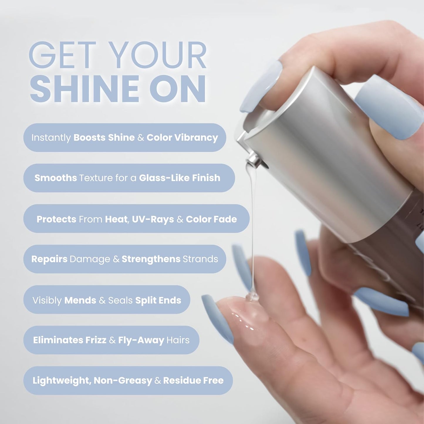 SIMPLY SMOOTH Xtend Keratin Replenishing Finishing Gloss (Pump) - Weightless Finishing Serum for All Hair Types - Adds Shine, Controls Humidity & Eliminates Frizz