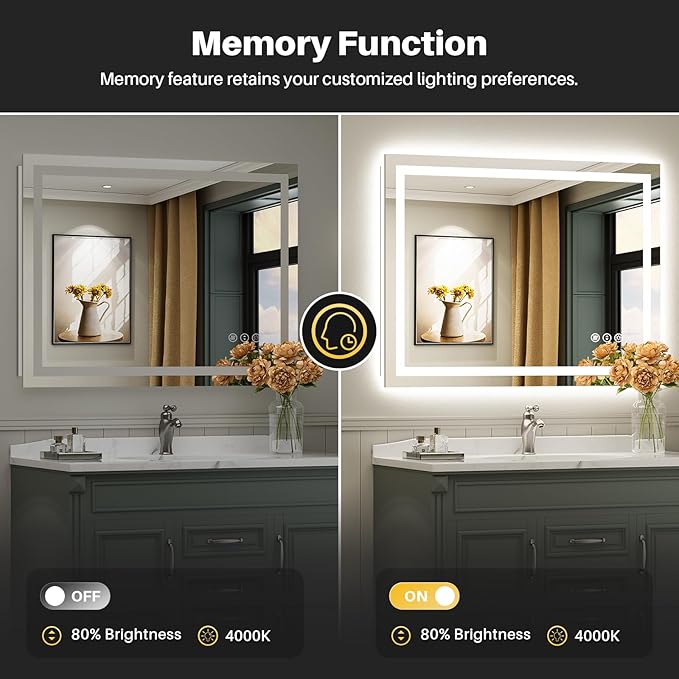 Briivue 40x30 Inch LED Bathroom Mirror - Image 5