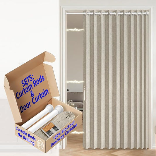 AJAZZ Blackout Accordion Door Curtain by AJAZZ