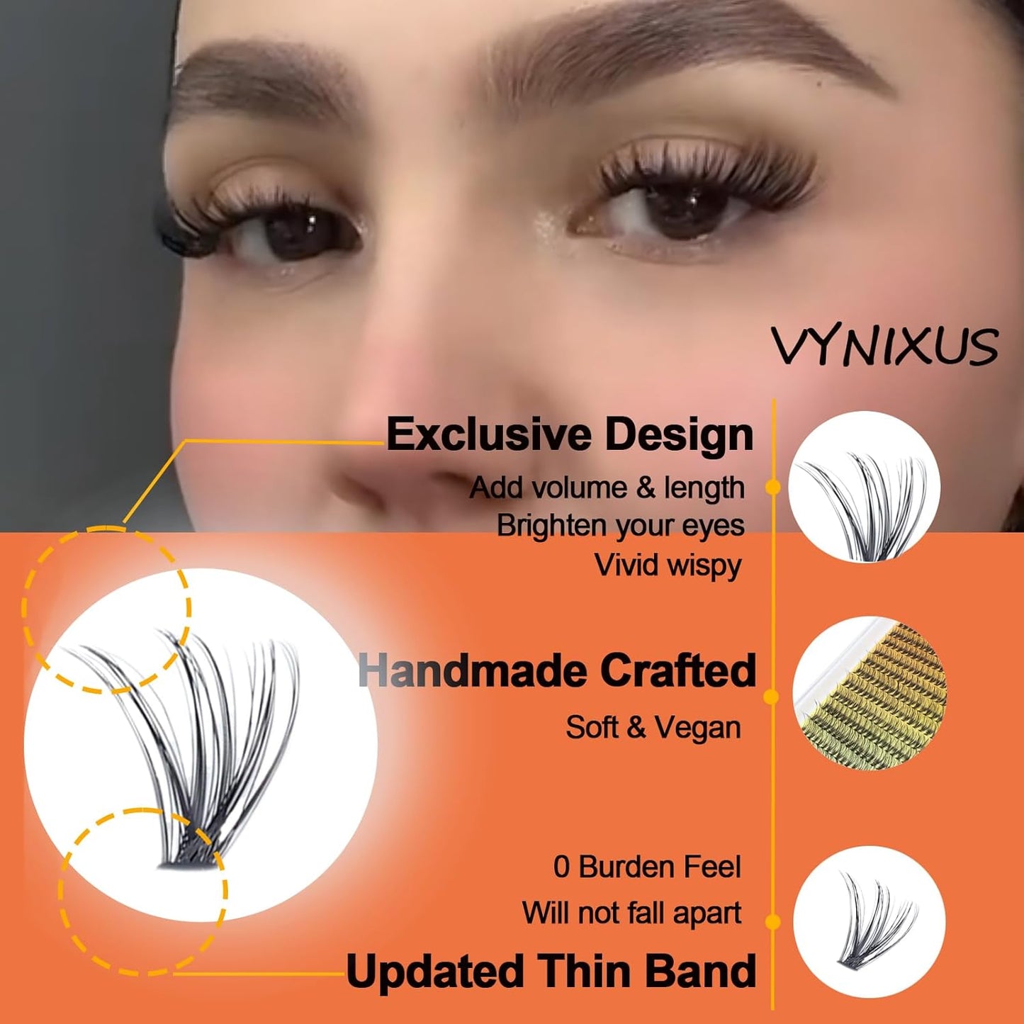 Lash Extension Kit Eyelash Clusters with Lash Bond and Seal Waterproof Lash Glue Remover Tweezers Brush Lash Clusters Kit Cluster Eyelash Extensions Kit (Set 20D-0.07D-Mix8-16)