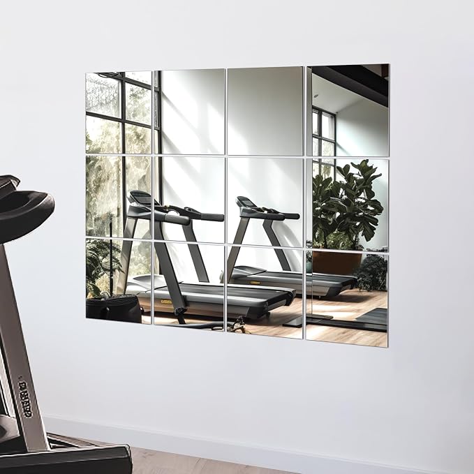 TRAHOME Home Gym Mirror Tiles for Wall, Living Room, Over The Door by TRAHOME