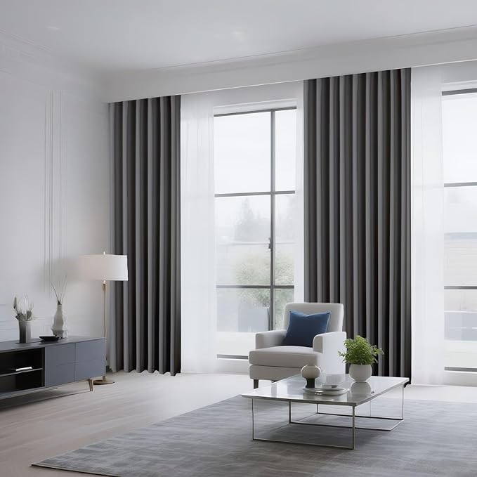 CUCRAF Light Grey Blackout Curtains 96 inch Length 2 Panels Set, Rod Pocket - Image 8