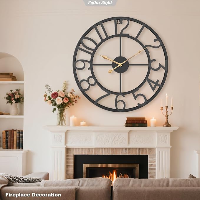 Pytha Sight 30 Inch Extra Large Giant Wall Clock, Oversized Round Silent - Image 6