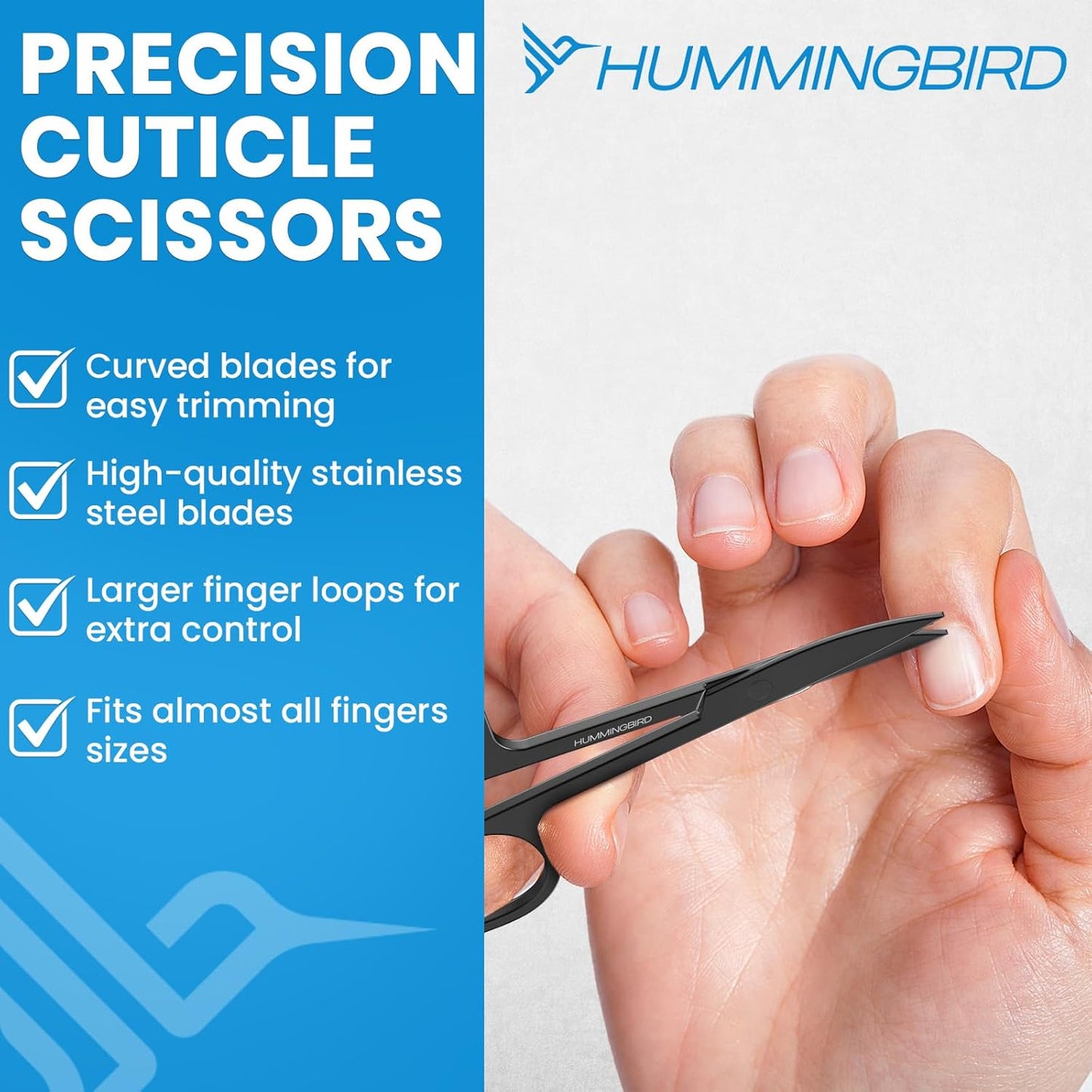 HUMMINGBIRD Manicure Kit for Men, 7 Piece Stainless Steel Mens Nail Grooming Kit with Travel Case, Includes Mens Nail Clippers Set, Nail File, Slant Tip Tweezers, Cuticle Scissors, Nail Care Tools