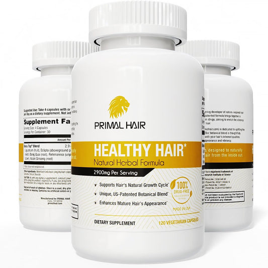 3 PK- 100% Natural Growth Treatment, Reduces Hair Loss, US Patented Formula Proven Effective for Men & Women, 100% Vegan, Non-GMO, 90-Day Supply, 3 Pack