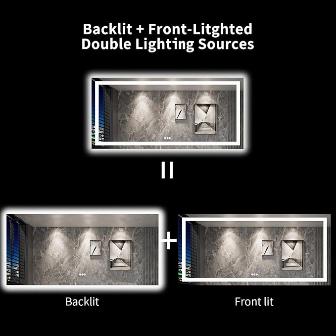 LOAAO 84"X40" LED Bathroom Mirror - Image 6