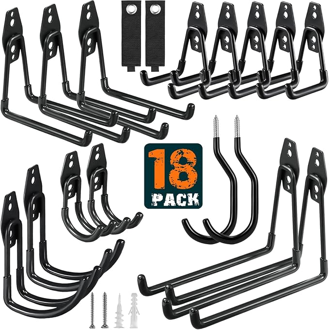 HUPBIPY 18 Pack Garage Hooks Heavy Duty Utility Steel by HUPBIPY