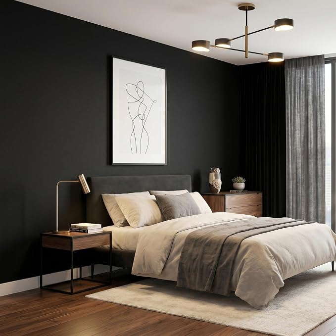 FUKU MON 24"x786" Black Wallpaper Peel and Stick Black Contact Paper Matte - Image 4