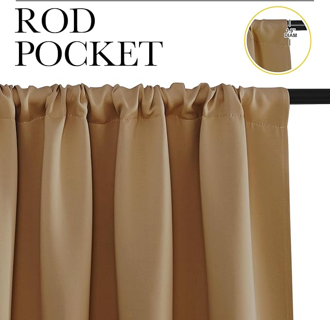 NICETOWN Kitchen Curtains, Short Blackout Drapes, Thermal Insulated Blackout - Image 2