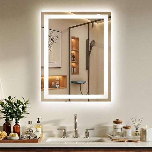 28X36 LED Bathroom Mirror with Lights, Backlit + Front Lit, Lighted Bathroom by Rpoesx