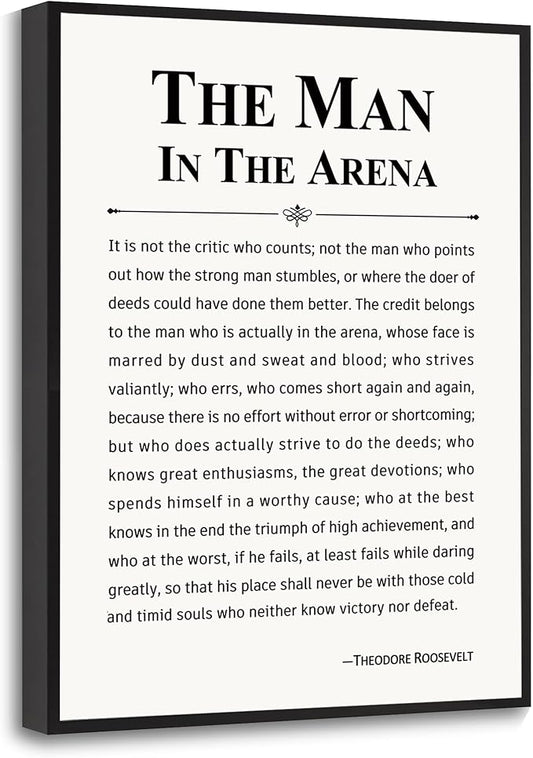 Howwii Inspirational Wall Art Office Decor The Man in the Arena Motivational by Howwii