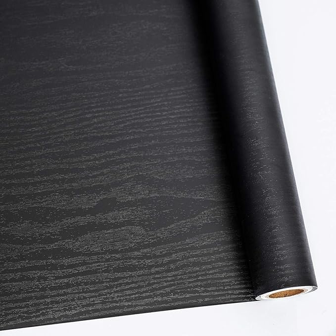 Abyssaly Black Wood Peel and Stick Wallpaper Decorative Self-Adhesive Contact by Abyssaly