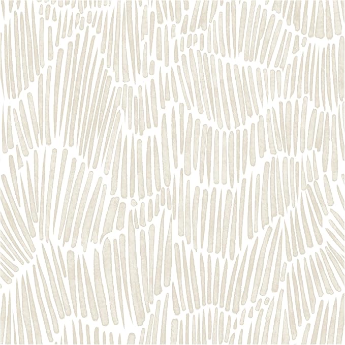 Theper Beige Wallpaper 17.3"×78.8" Modern Striped Peel and Stick Wallpaper Boho by Theper