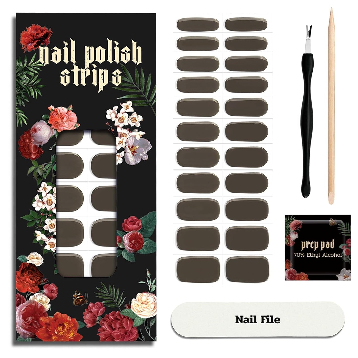 Nail Polish Strips - 22 Pcs Salon Quality Gel Nail Stickers - Long Lasting Wraps (Ethereal Pine Green)