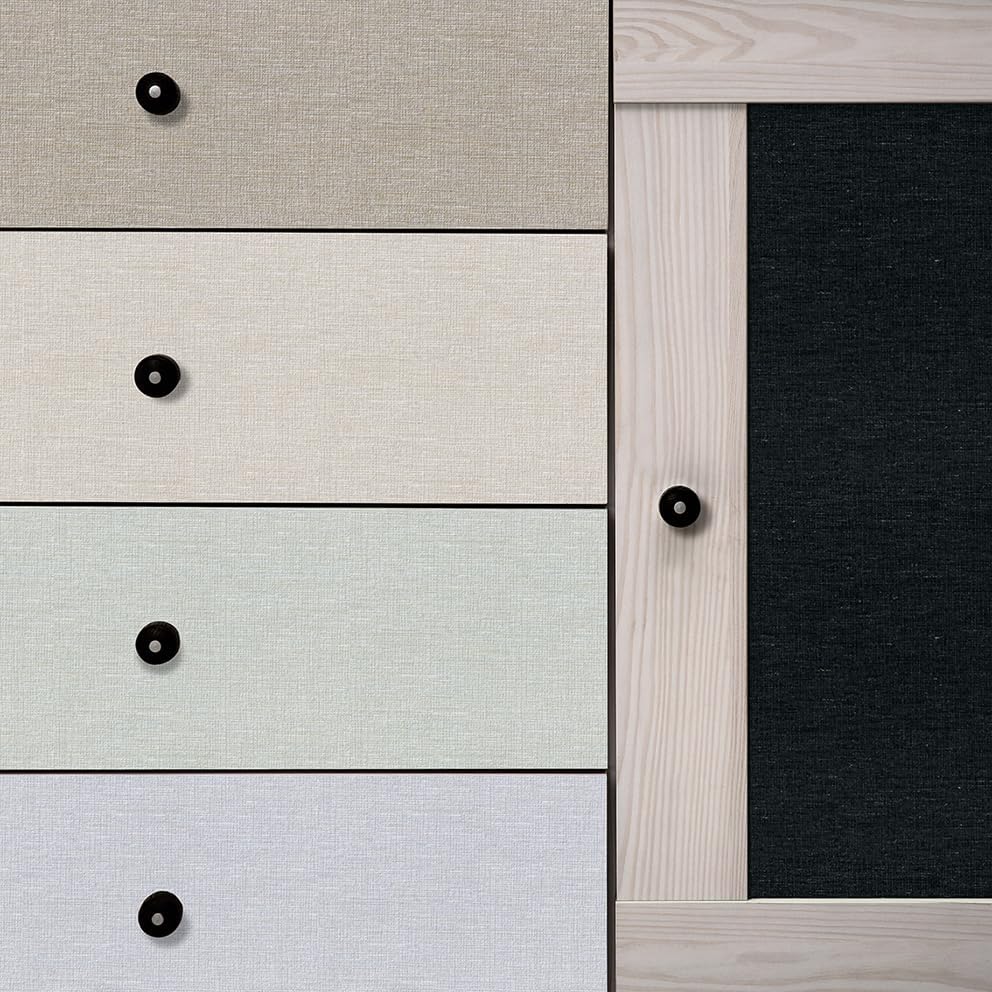 Light Blue Woven Fabric Peel and Stick Wallpaper Subtle Linen Texture - Image 4