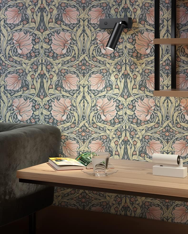 HAOKHOME William Morris Style Peel and Stick Wallpaper Floral Terracotta - Image 6