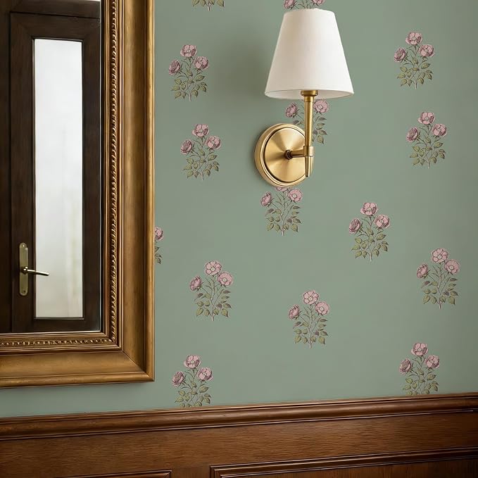 Vintage Floral Wallpaper Peel and Stick Boho Wallpaper Removable Waterproof by LUKUUI