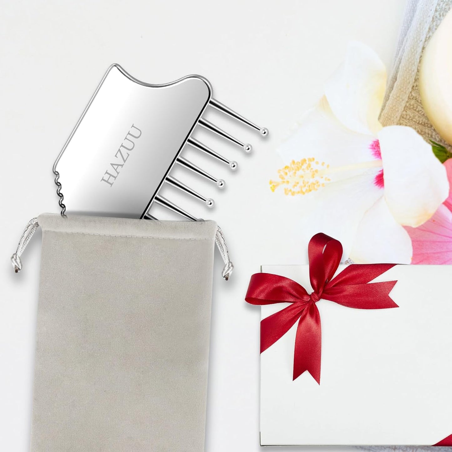 Portable Stainless Steel Scalp Massager - Guasha Scraping Tool for Head, Neck, Shoulders, Legs & Arms - Ideal for Soothing Relief (Comb Shape)