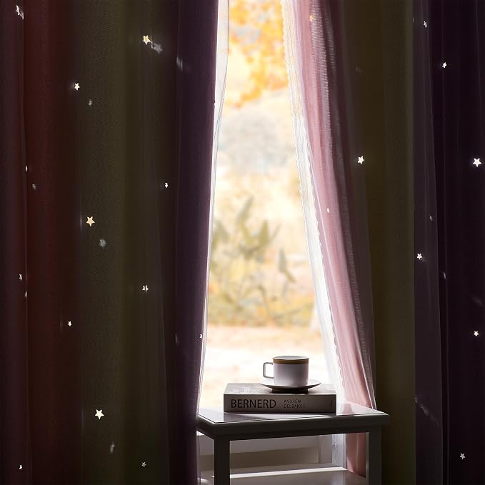 XiDi Curtains for Bedroom Decor, Rainbow Pink PurpleYellow34/96/1 - Image 6