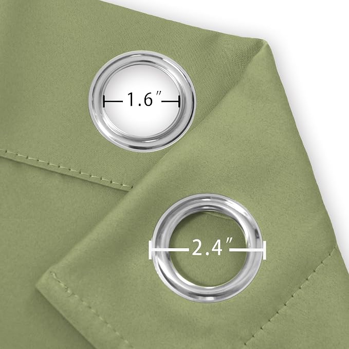 LEMOMO Blackout Curtains 52 x 84 inches Long Sage Green Curtains Set of 2 - Image 5