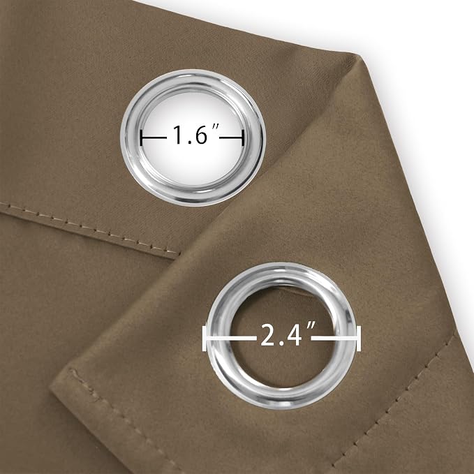 LEMOMO Blackout Curtains 42 x 63 inch/Brown Curtains Set of 2 Panels/Thermal - Image 5