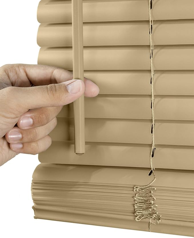 CHICOLOGY Mini Blinds for Indoor Windows – 24"W x 36"H, Cappuccino Horizontal - Image 3