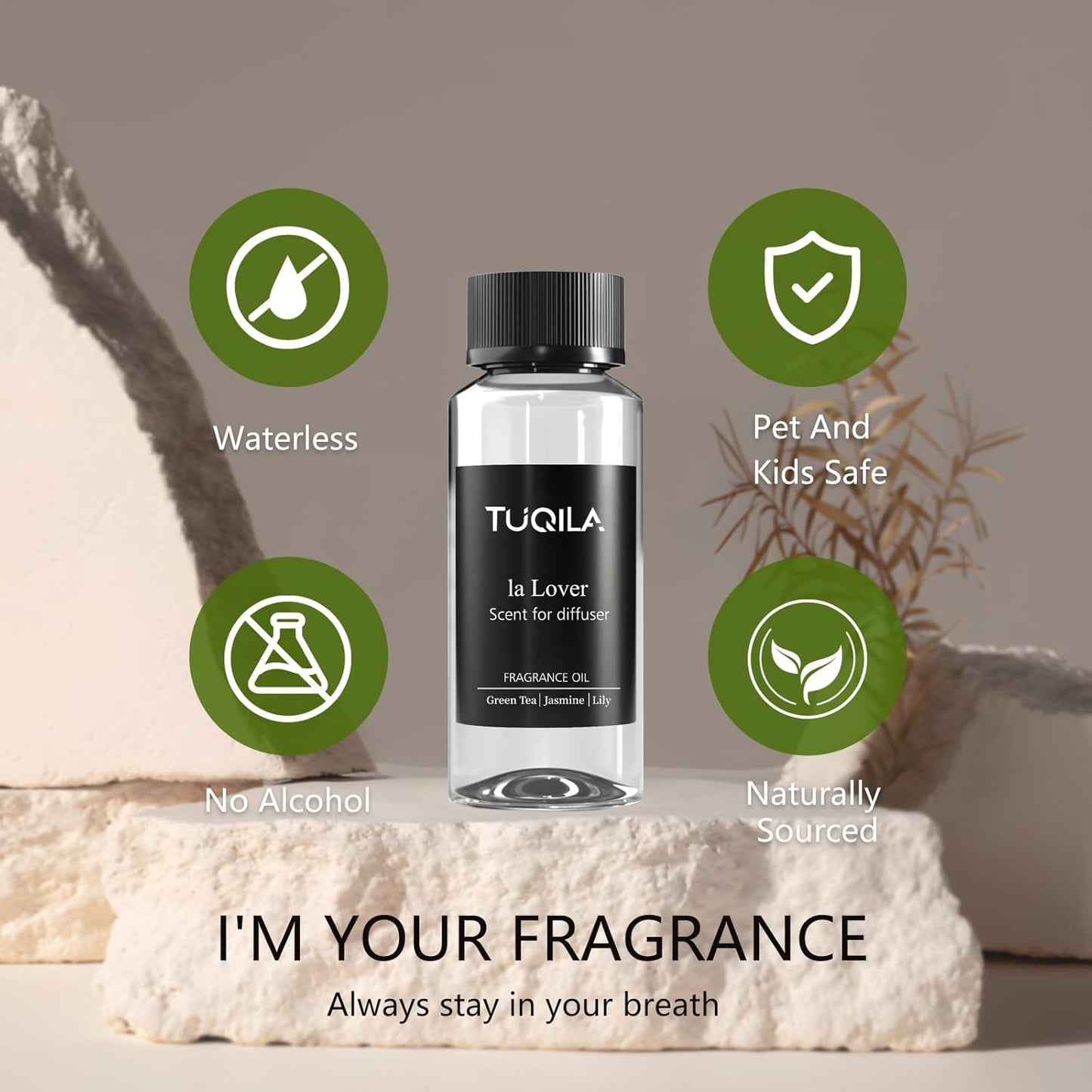 Hotel Luxury Essential Oil for Waterless Diffusers, La Lover Scent 120ML Fragrance Oil for Cold Air Diffuser, Natural Home Aromatherapy Scented