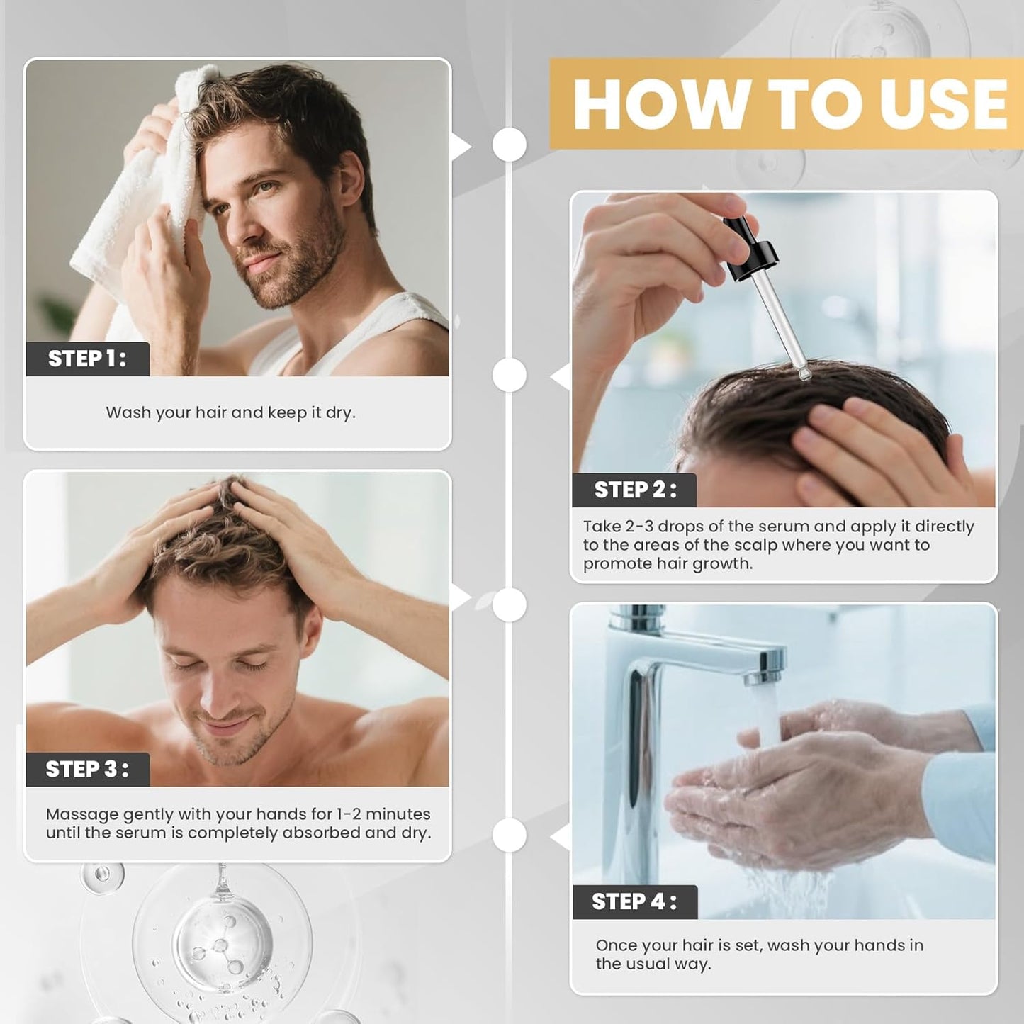 5% Minoxidil Hair Growth Serum Minoxidil Biotin for Hair Beard Growth Prevent Hair Loss for Thicker Longer Fuller Healthier Hair Men and Wome 3 Bottles of 2oz