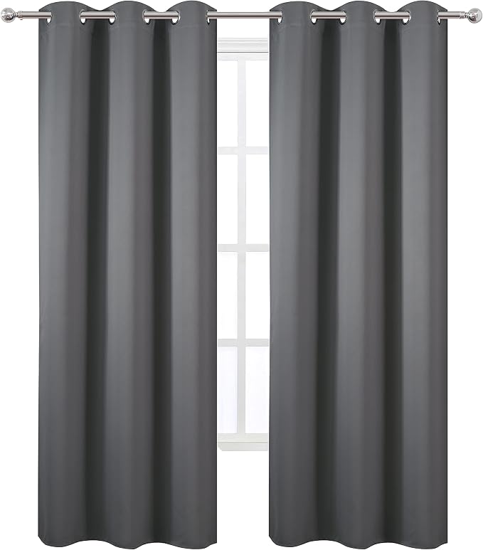 LEMOMO Frost Grey Thermal Blackout Curtains/42 x 95 Inch/Set of 2 Panels Room - Image 2