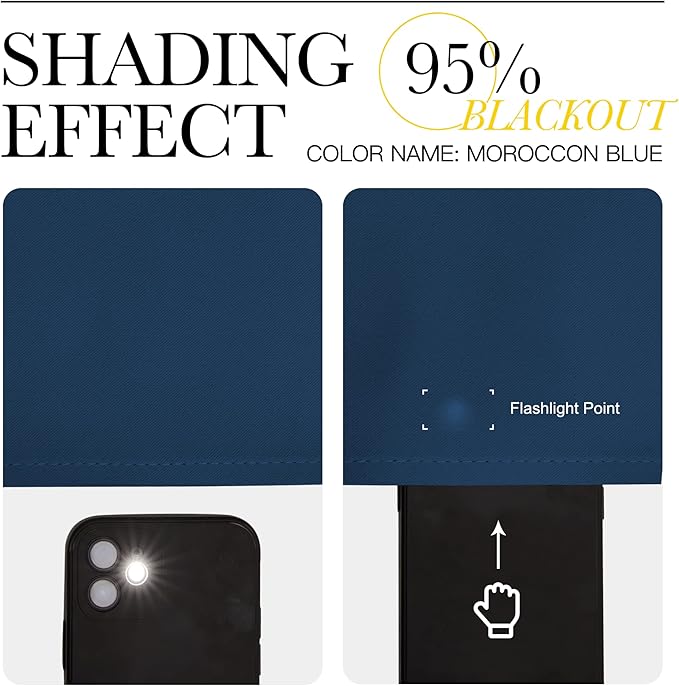 NICETOWN Moroccan Blue Room Darkening Curtains - Image 4