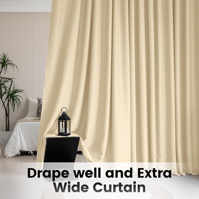 Blackout Room Divider Curtains, Back Tab Privacy Noise Reduction Theater Curtain - Image 3