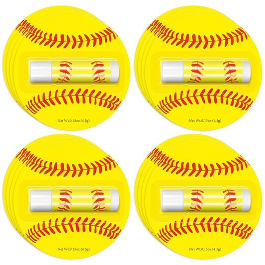 12Pack Softball Lip Balm for softball theme party Bulk Gifts,Beeswax Moisturizing Lip balm,Vanilla Flavor Plumping Chapstick for softball Team Girls kids Men Women Sports Lovers