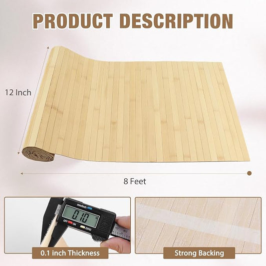 Natural Bamboo Wall Panel Covering Roll, Flexible Pole Wrap Wainscoting - Image 2