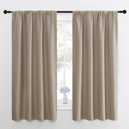 NICETOWN Kitchen Curtains, Short Blackout Drapes, 34 in x 45 in, Thermal by NICETOWN