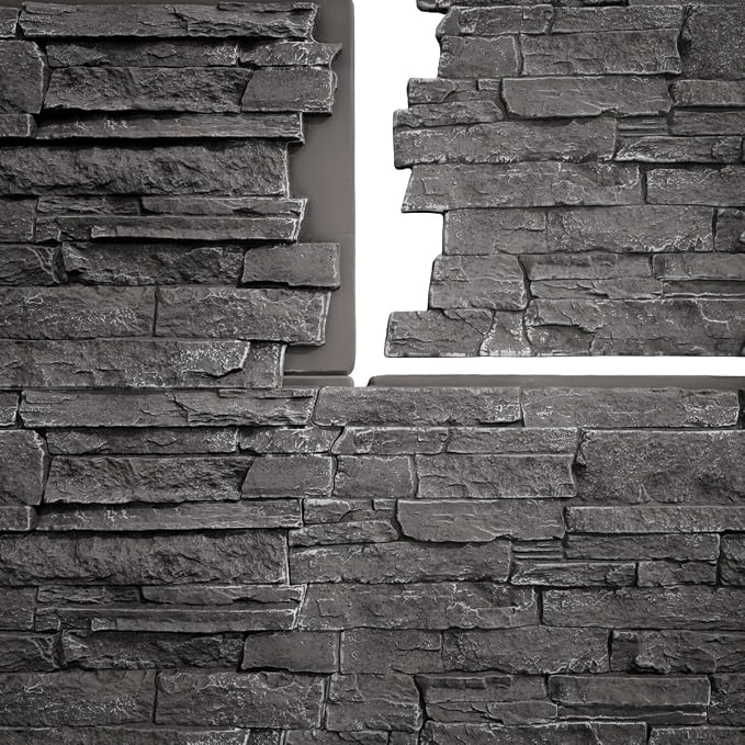 EverStone Acadia Ledge Faux Stone Panel, Graphite Color - Image 11